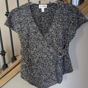 Joseph Ribkoff Black and Gray Textured Blouse